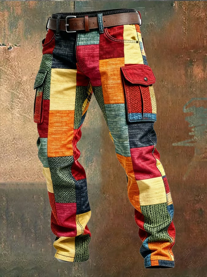 Thijmen™ | Artistieke Cargo Broek – Patchwork Karakter & Stedelijke Stijl