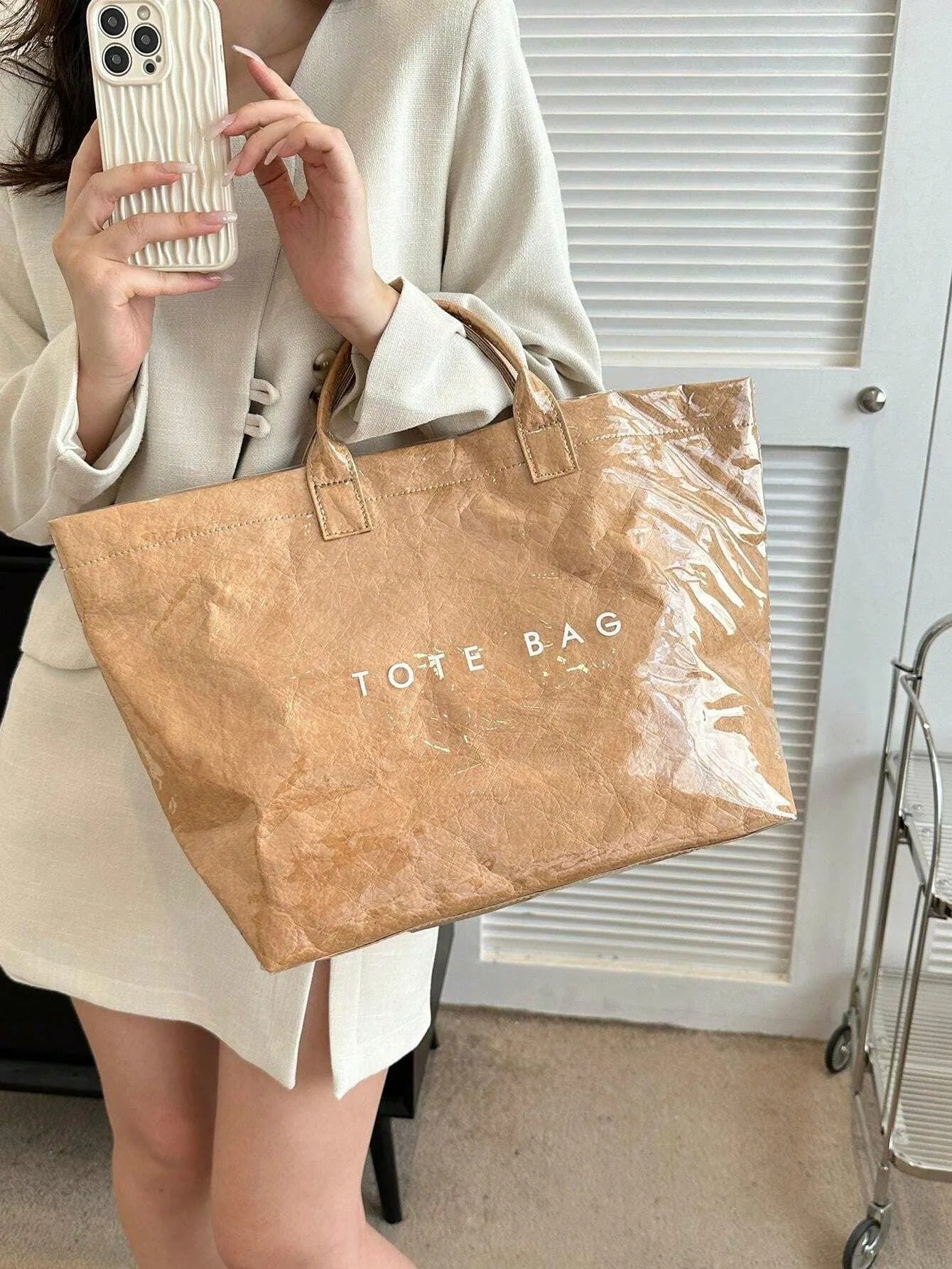 Bloom ™ | Tote Bag met papieren look