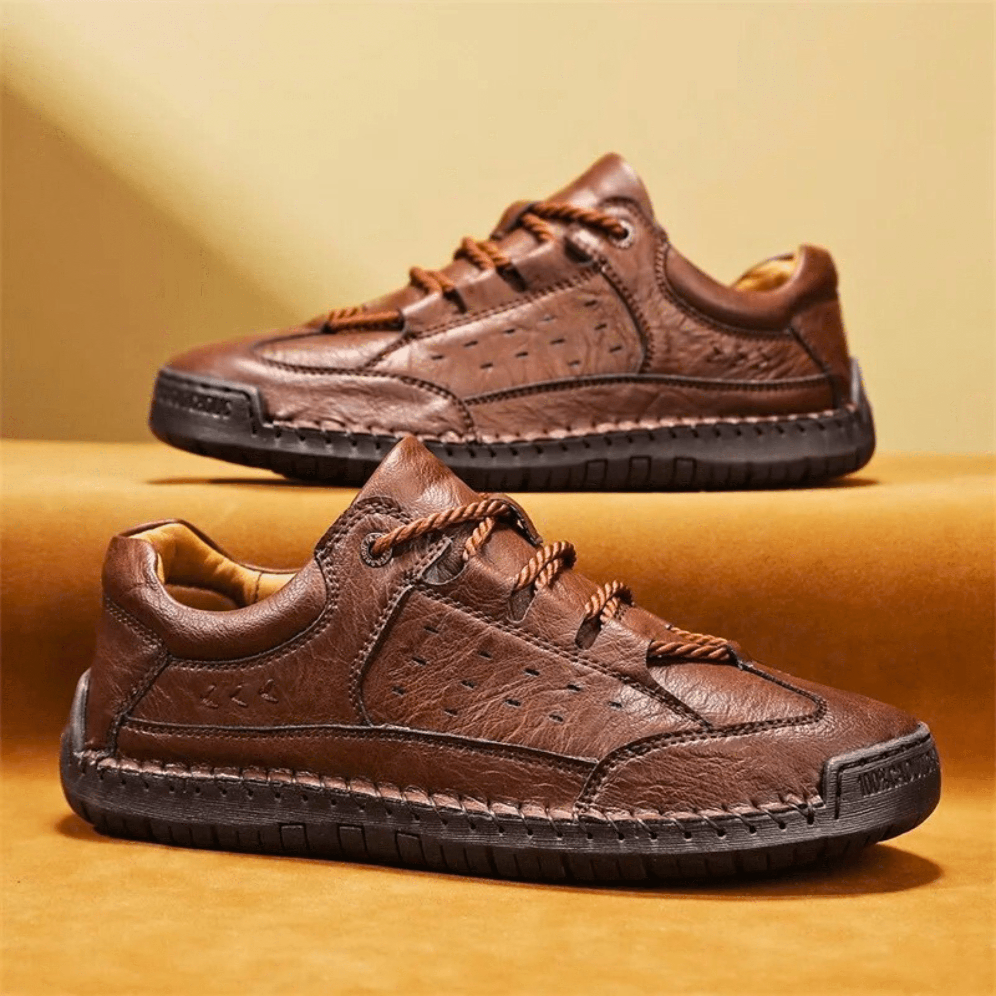 Handgestikte Leren Sneakers