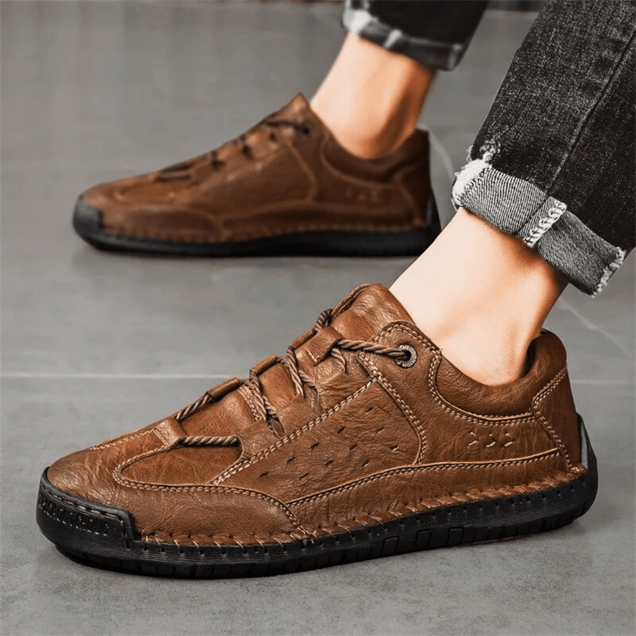 Handgestikte Leren Sneakers