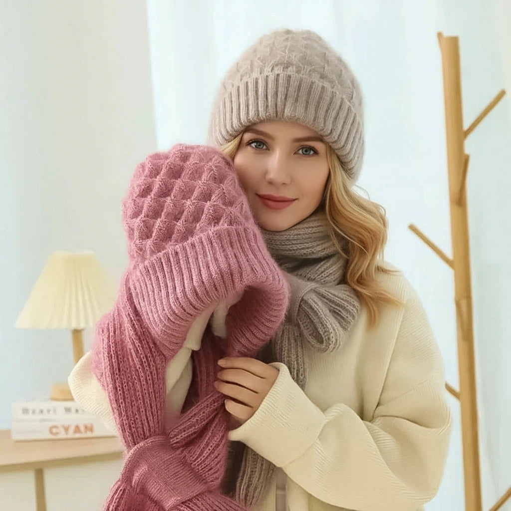 Esther™ | Luxe Winddichte Muts & Sjaal – Ultieme Warmte, Zachte Fleecevoering & Winterproof Comfort
