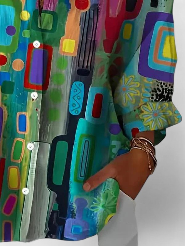 Bloom™ | Elegante Geometrische Patroon Blouse