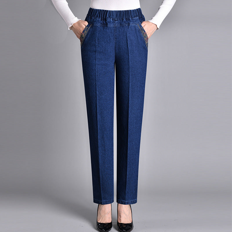 Bloom® | Damesjeans met Zijzakken en Elastische Taille