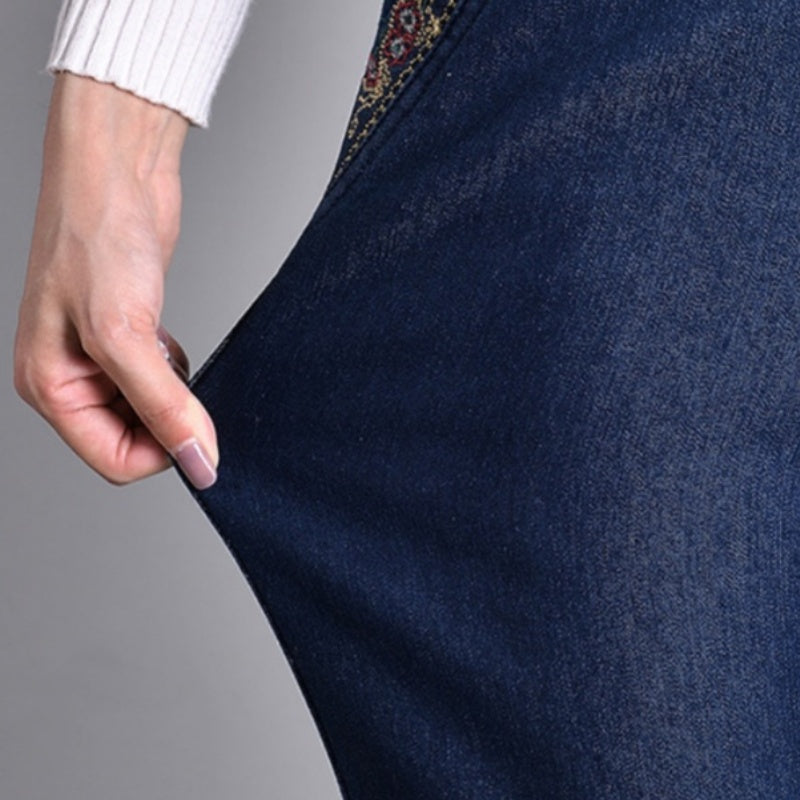 Luna® | Damesjeans met zijzakken en elastische taille