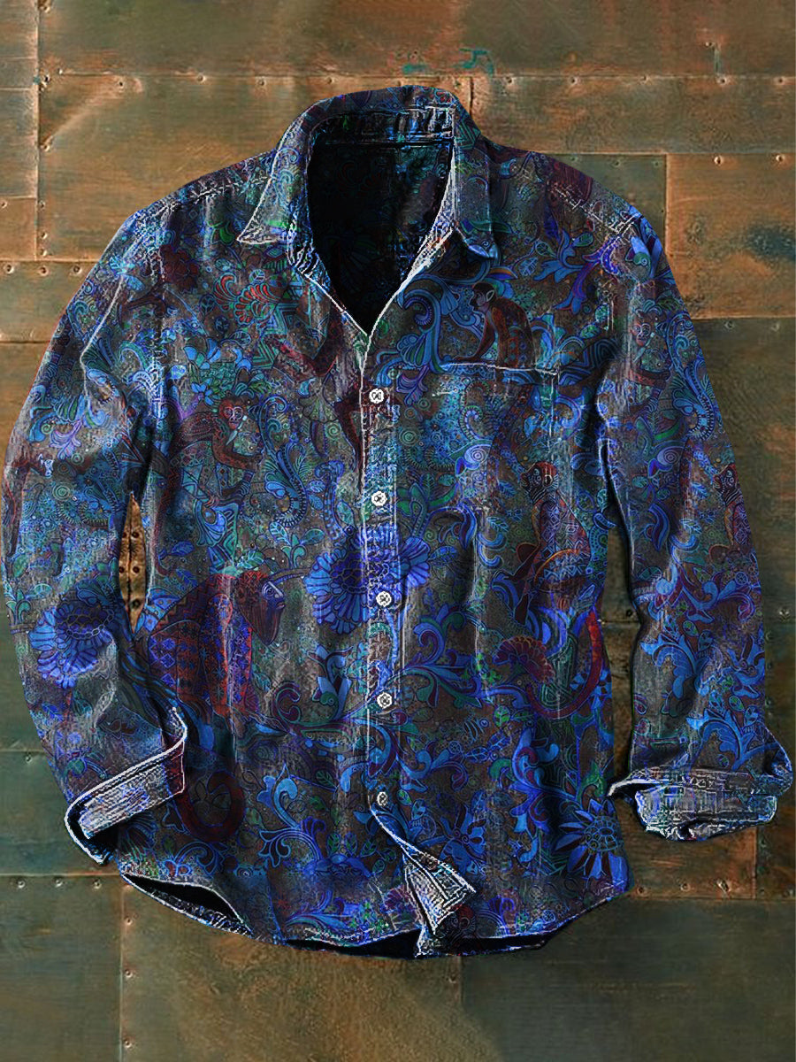 Bloom™ | Verfijnd Bloemenprint Overhemd – Diepe Kleuren & Tijdloze Stijl