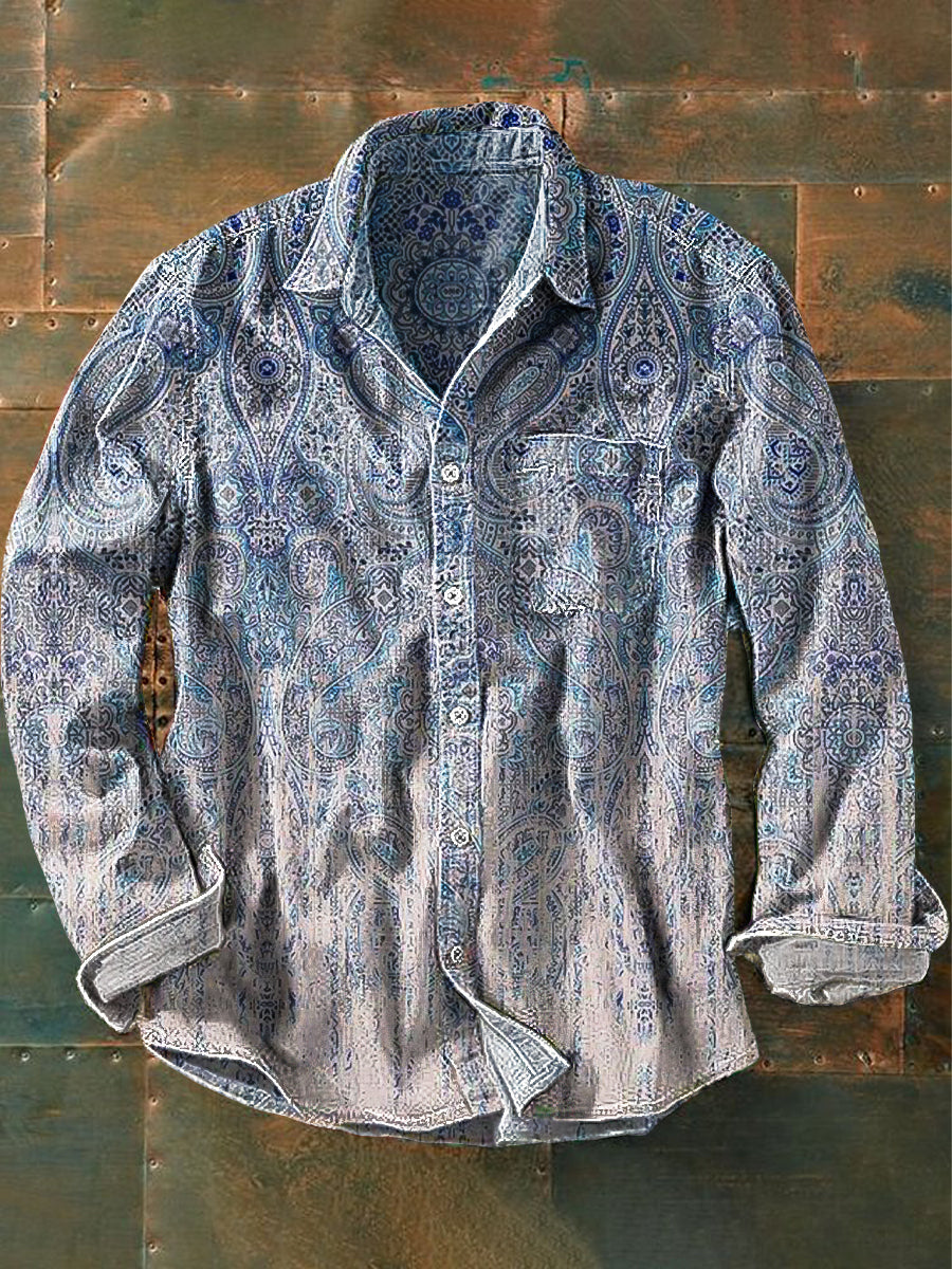 Bloom™ | Verfijnd Paisley Overhemd – Zachte Tinten & Tijdloze Stijl