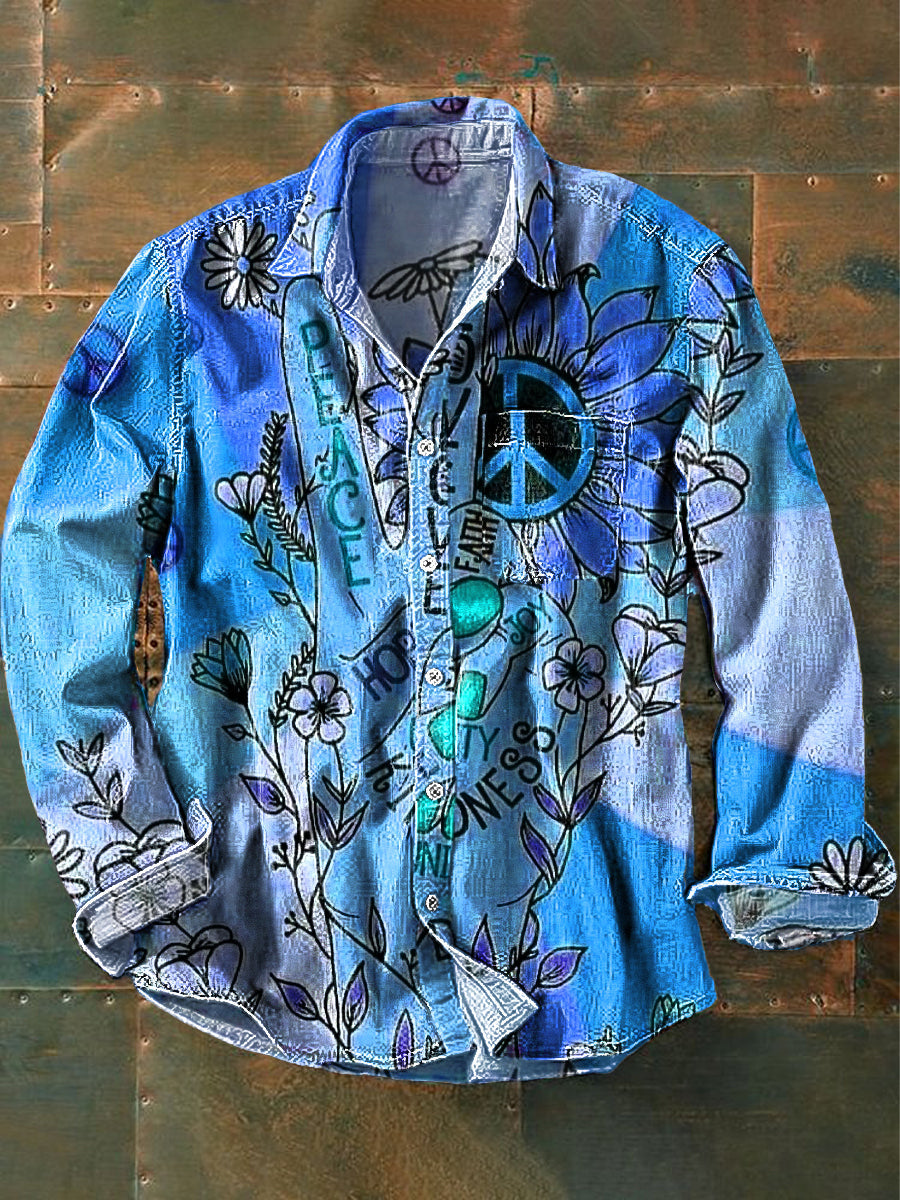 Bloom™ | Peace Print Overhemd – Vrolijke Stijl & Vrije Uitstraling