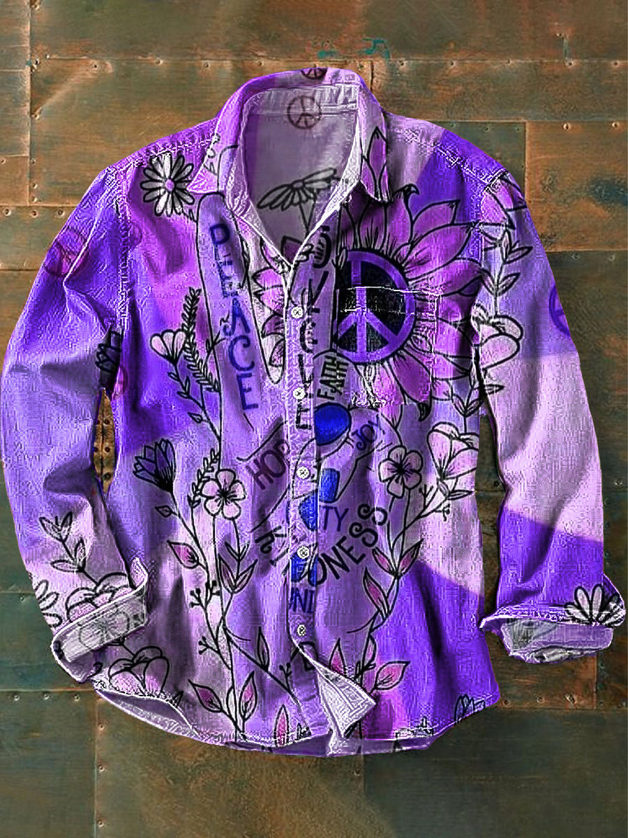 Bloom™ | Peace Print Overhemd – Vrolijke Stijl & Vrije Uitstraling