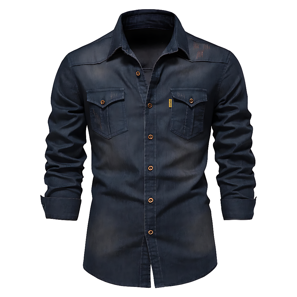 JIM - KATOEN DENIM OVERHEMD