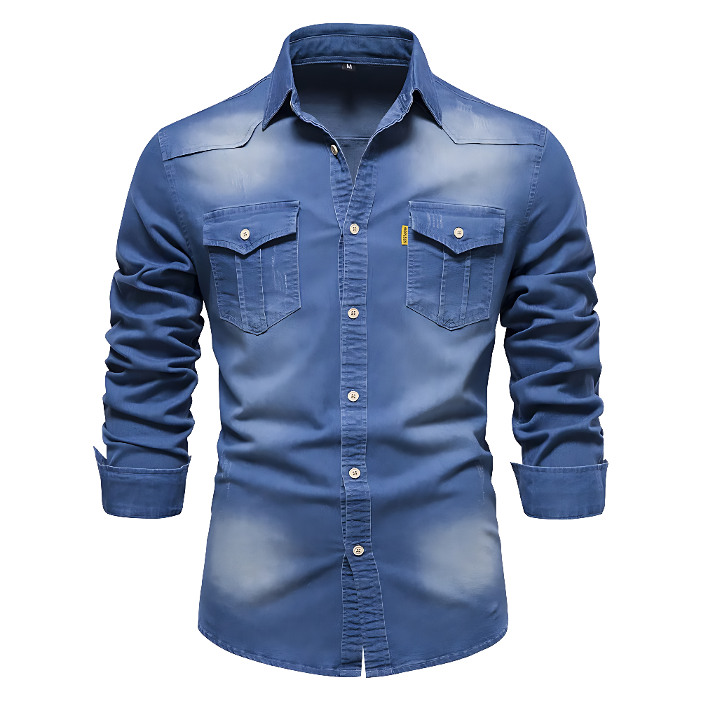 JIM - KATOEN DENIM OVERHEMD
