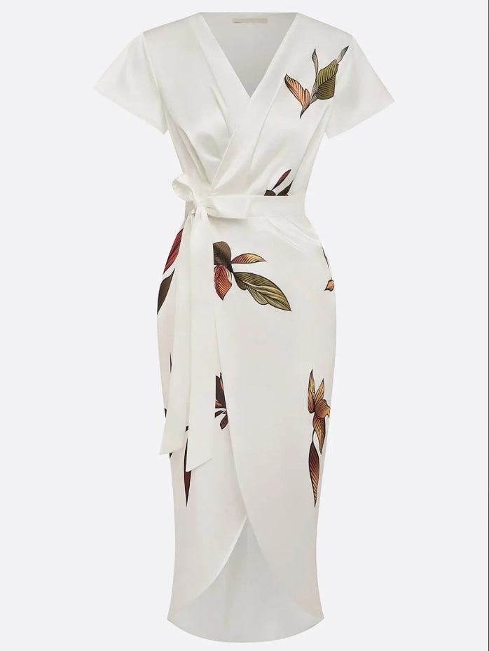 Elin™ | Luxe bloemenprint wikkeljurk – Tijdloze elegantie voor elke gelegenheid