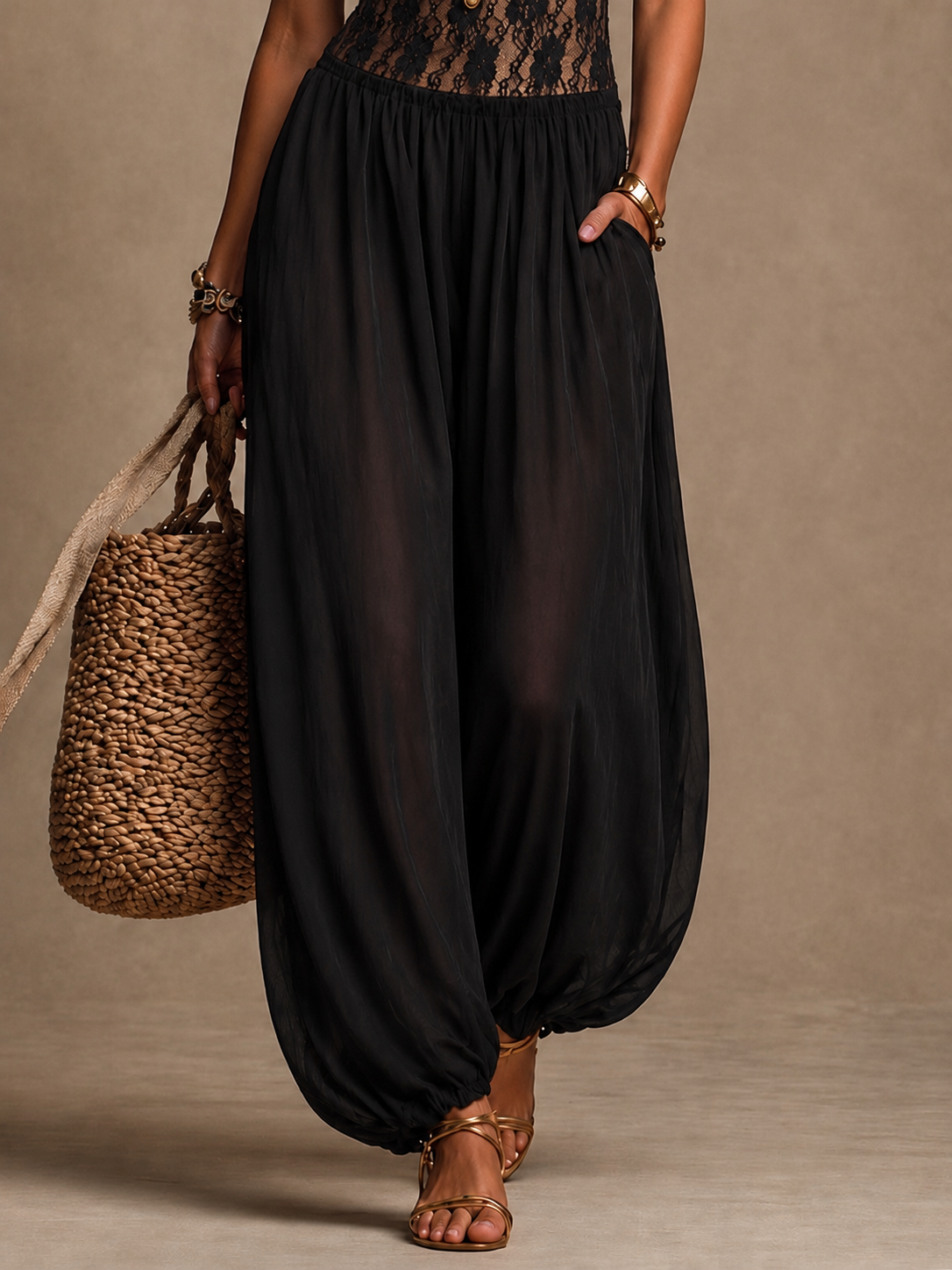 Anneke™ | Tailleaccentuerende Kanten Jumpsuit
