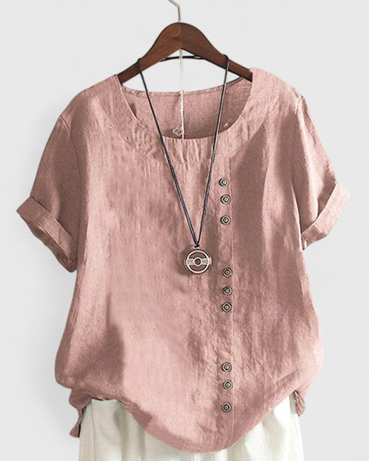 Élisavie | Comfortabele Blouse met Korte Mouwen