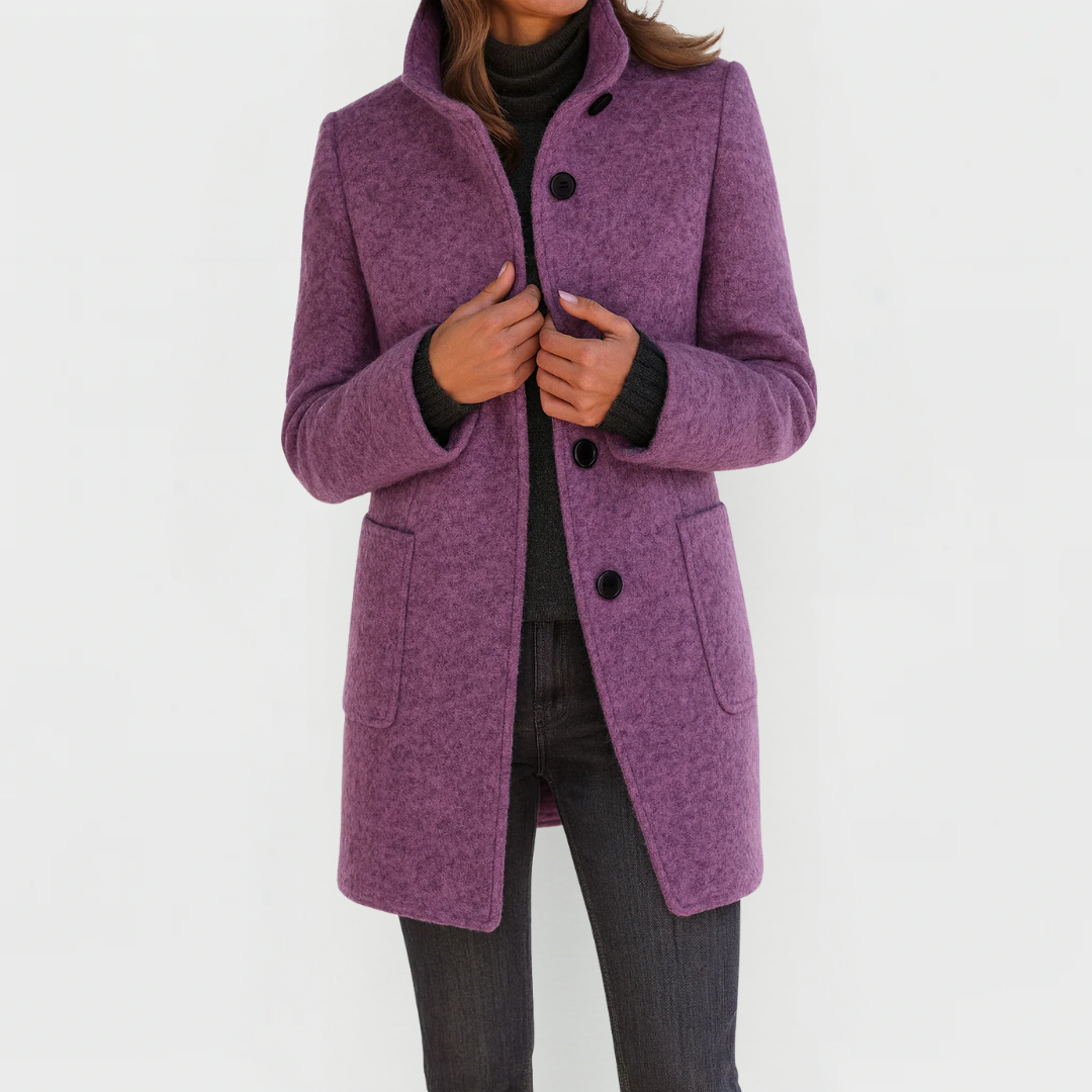 Victoria | Comfortabele Damesjas met Hoge Kraag