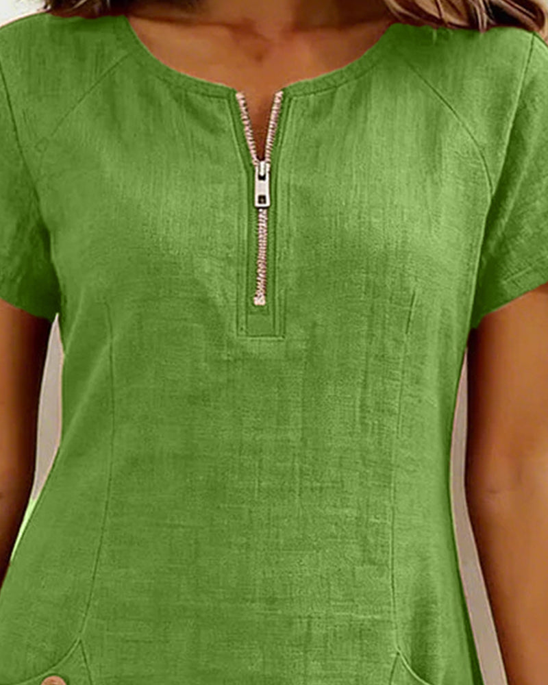 Bloom™ | Katoenen jurk met ritssluiting