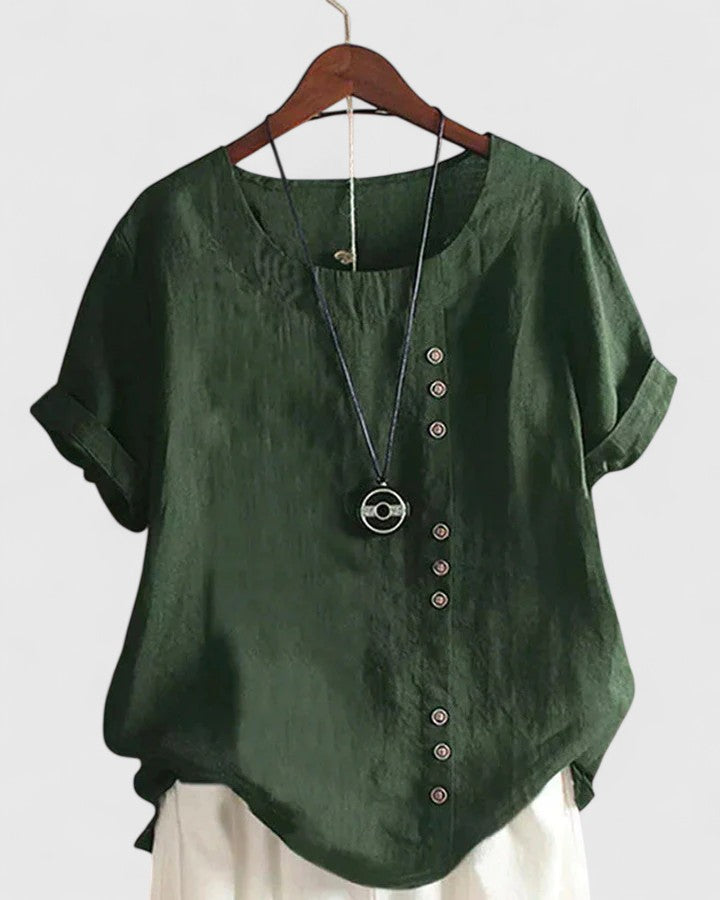 Élisavie | Comfortabele Blouse met Korte Mouwen