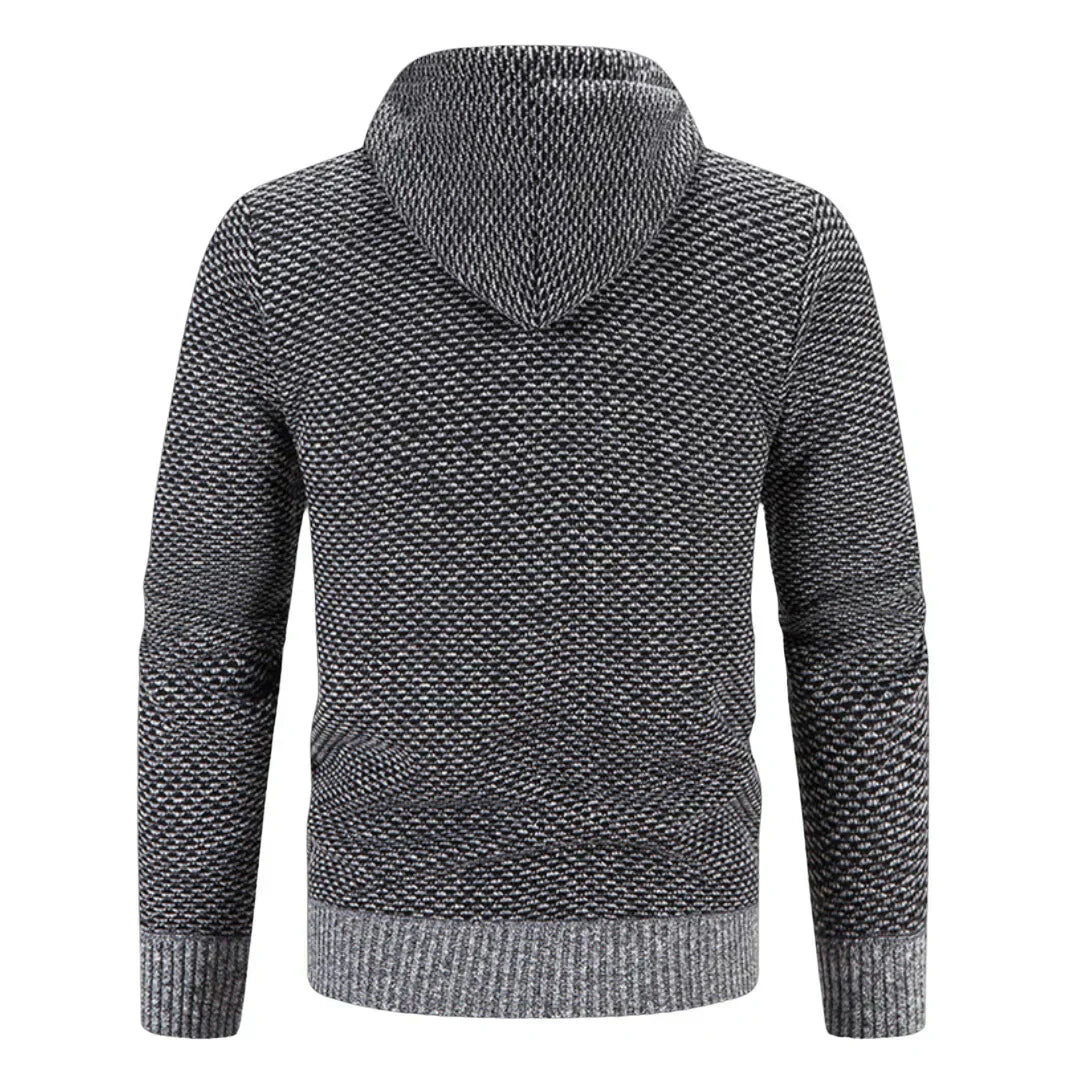 Luther | Luxe Heren Hoodie van Melange Garen met Fleecevoering