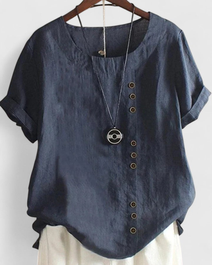Élisavie | Comfortabele Blouse met Korte Mouwen