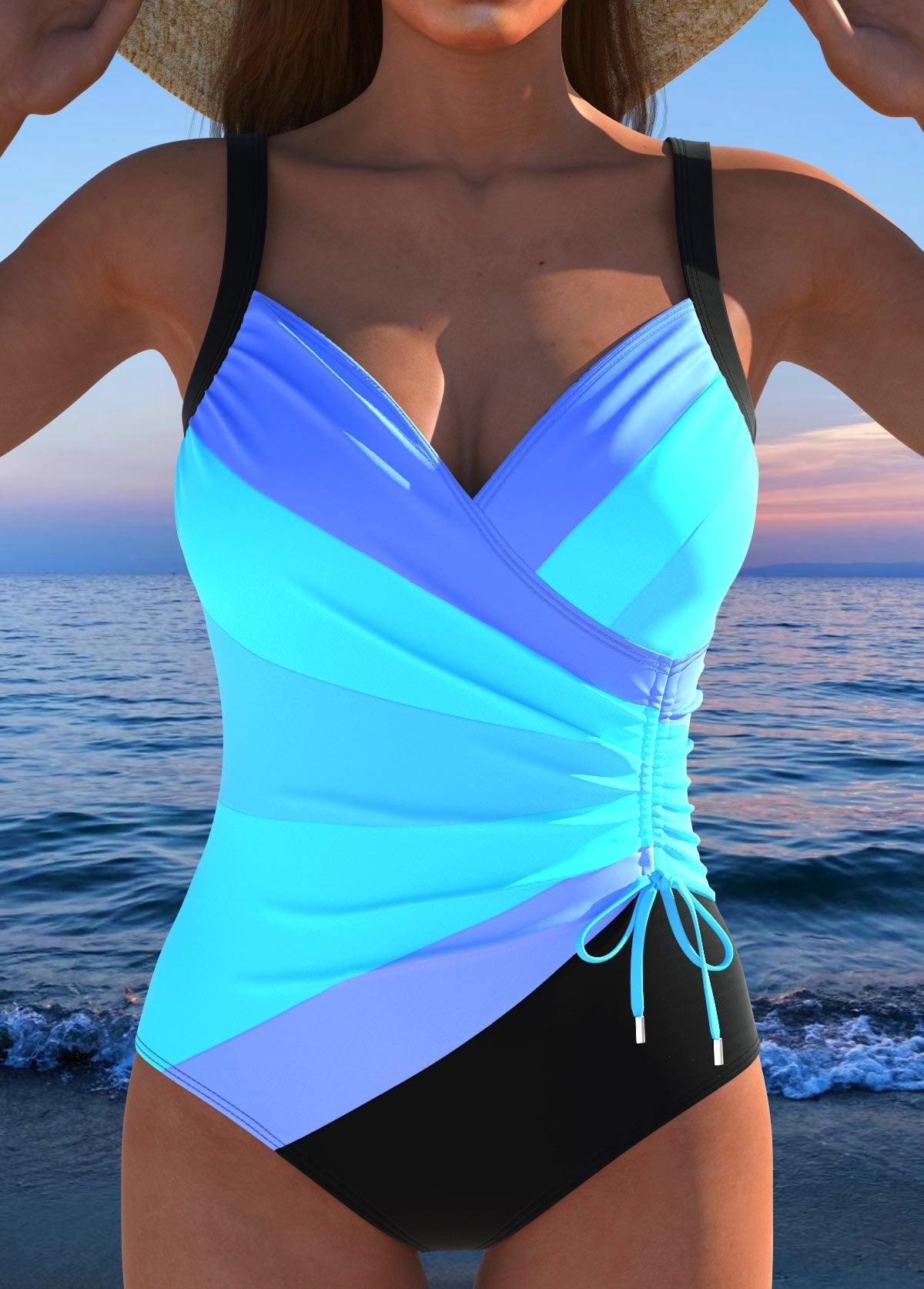 Lexie-Luxe Surplice Badpak met Kleurrijke Print