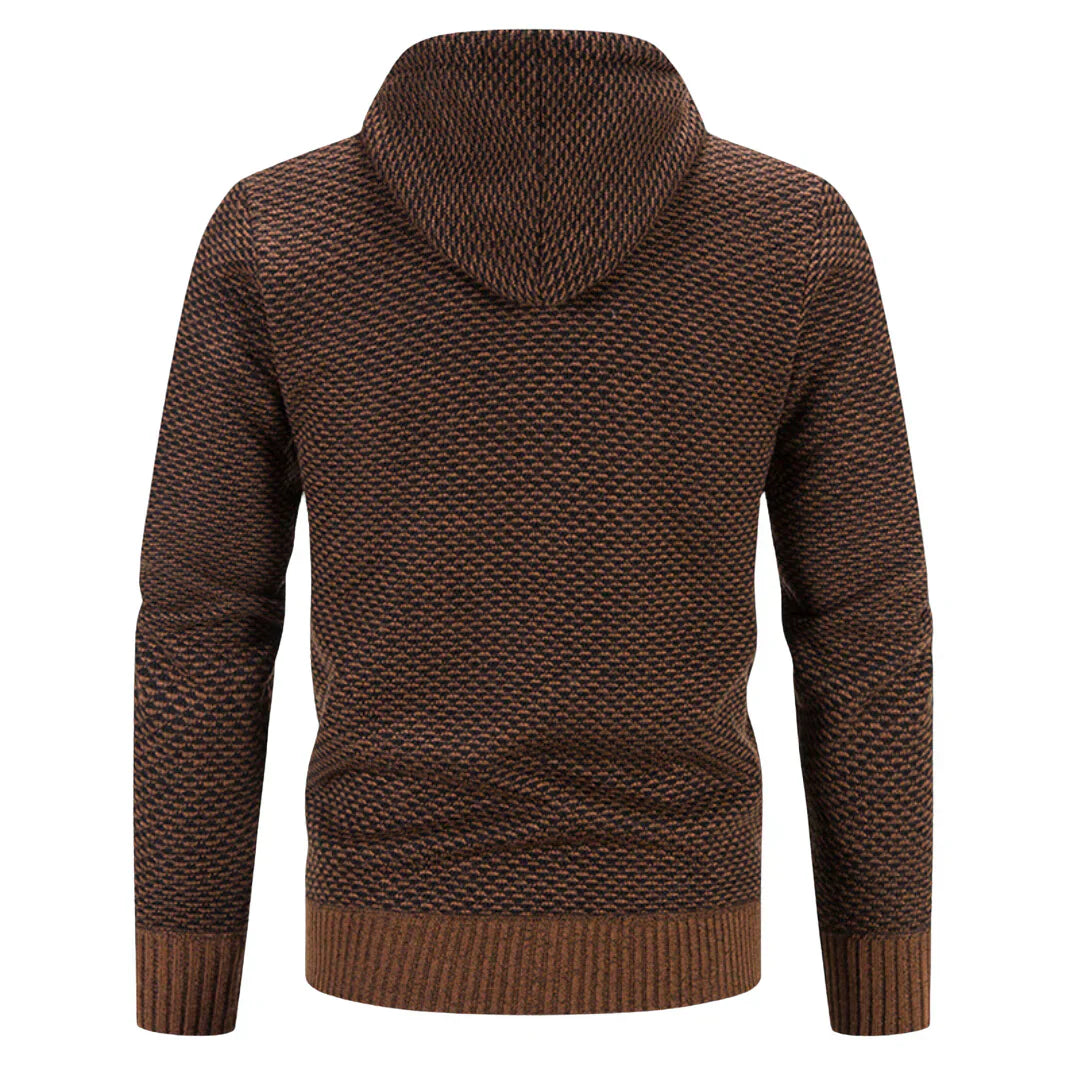 Luther | Luxe Heren Hoodie van Melange Garen met Fleecevoering
