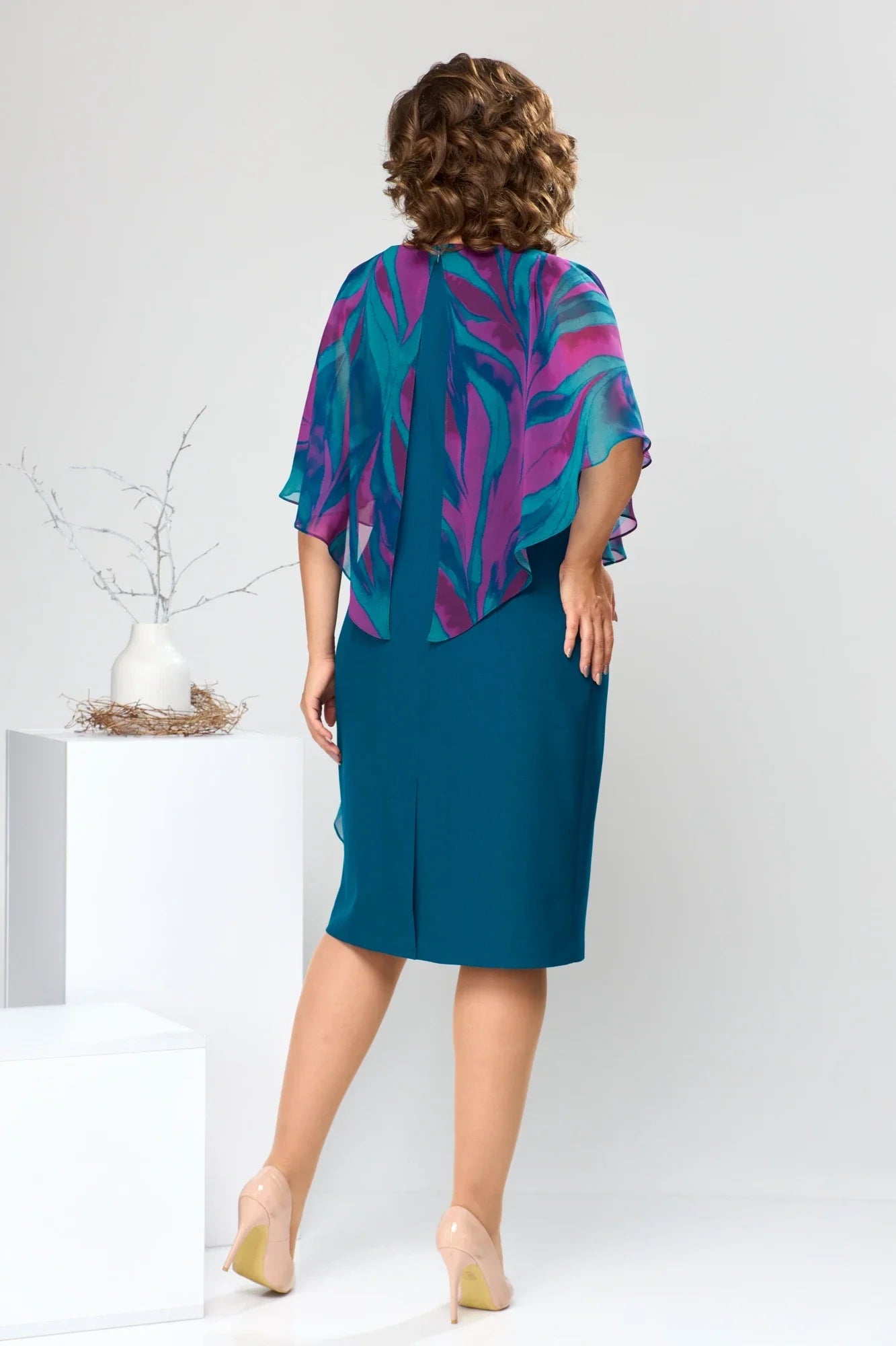 Elara™ | Premium chiffon overlay jurk – Elegante en tijdloze stijl