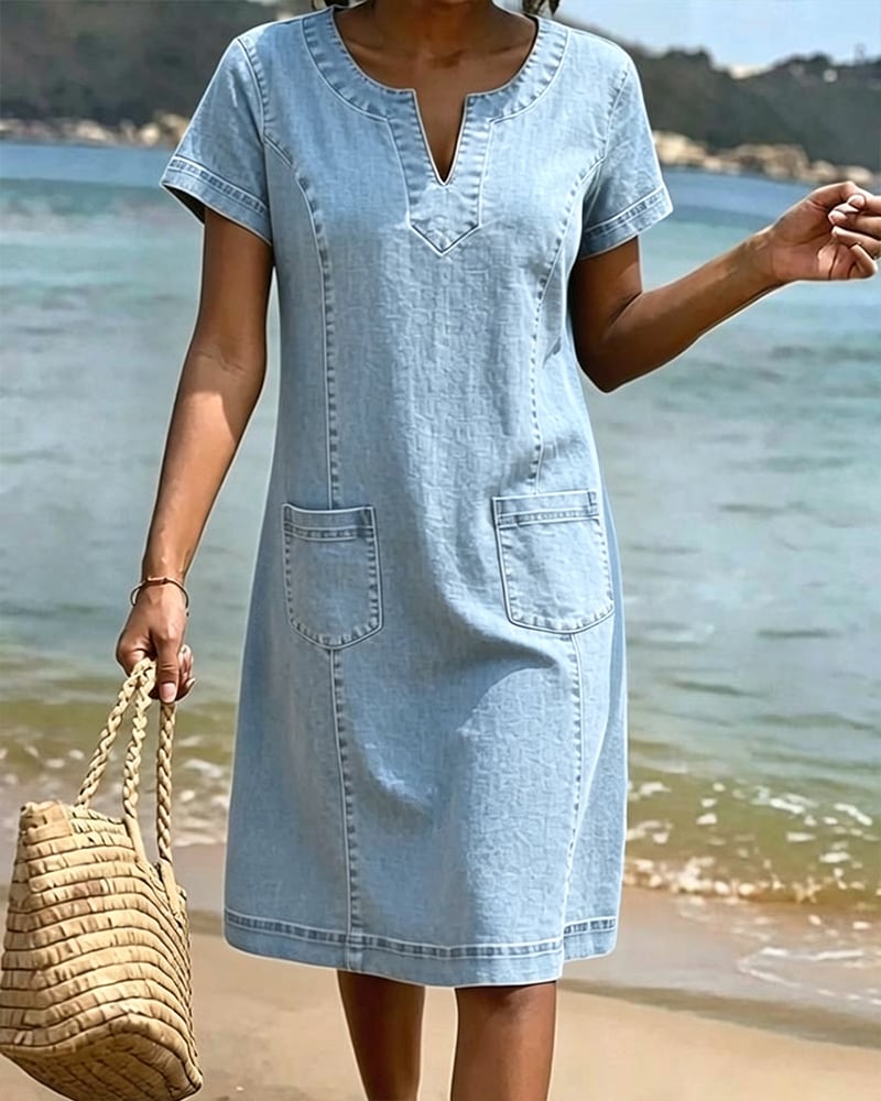 Myrthe™ | Denim Jurk – Ontspannen Stijl & Vrije Beweging