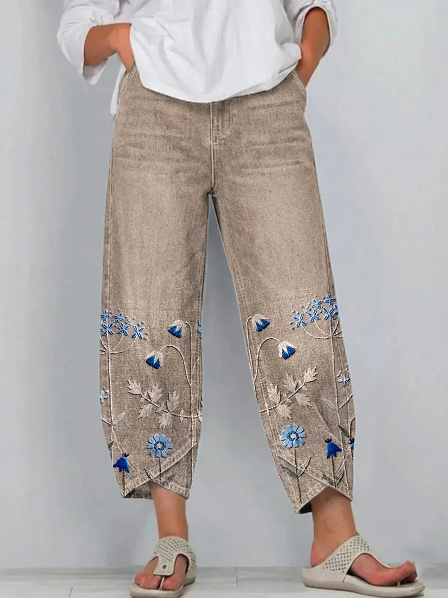 Mirthe™ | Geborduurde Broek – Moeiteloze Charme & Luchtige Bewegingsvrijheid