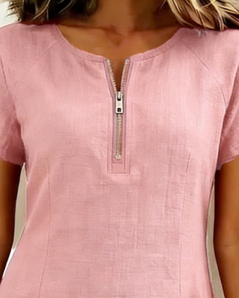 Bloom™ | Katoenen jurk met ritssluiting