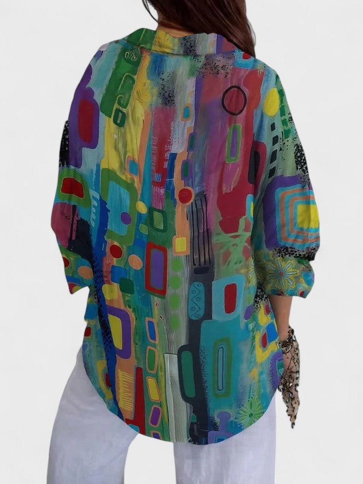 Bloom™ | Elegante Geometrische Patroon Blouse