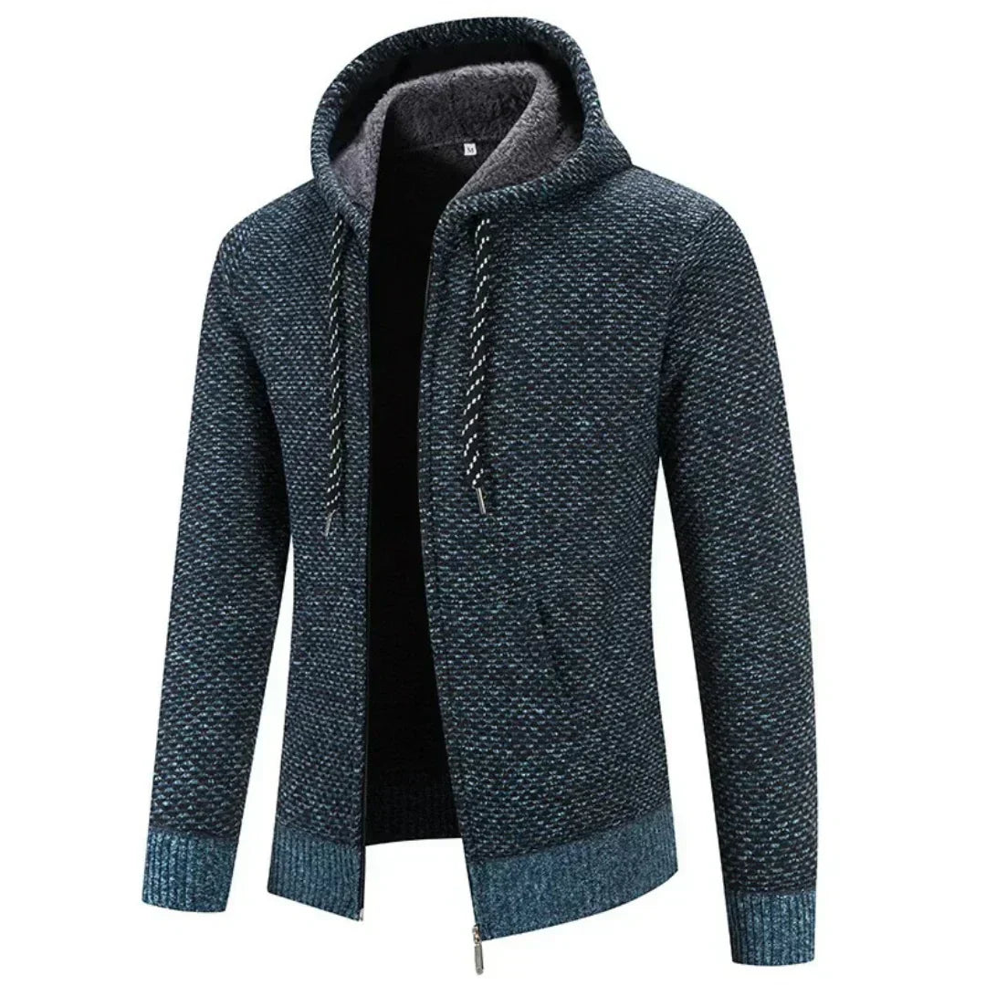 Luther | Luxe Heren Hoodie van Melange Garen met Fleecevoering