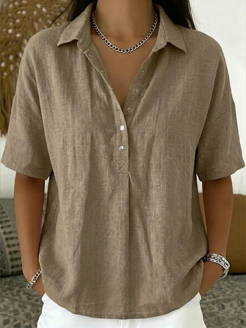Tessa – Blouse met kraag en knopen