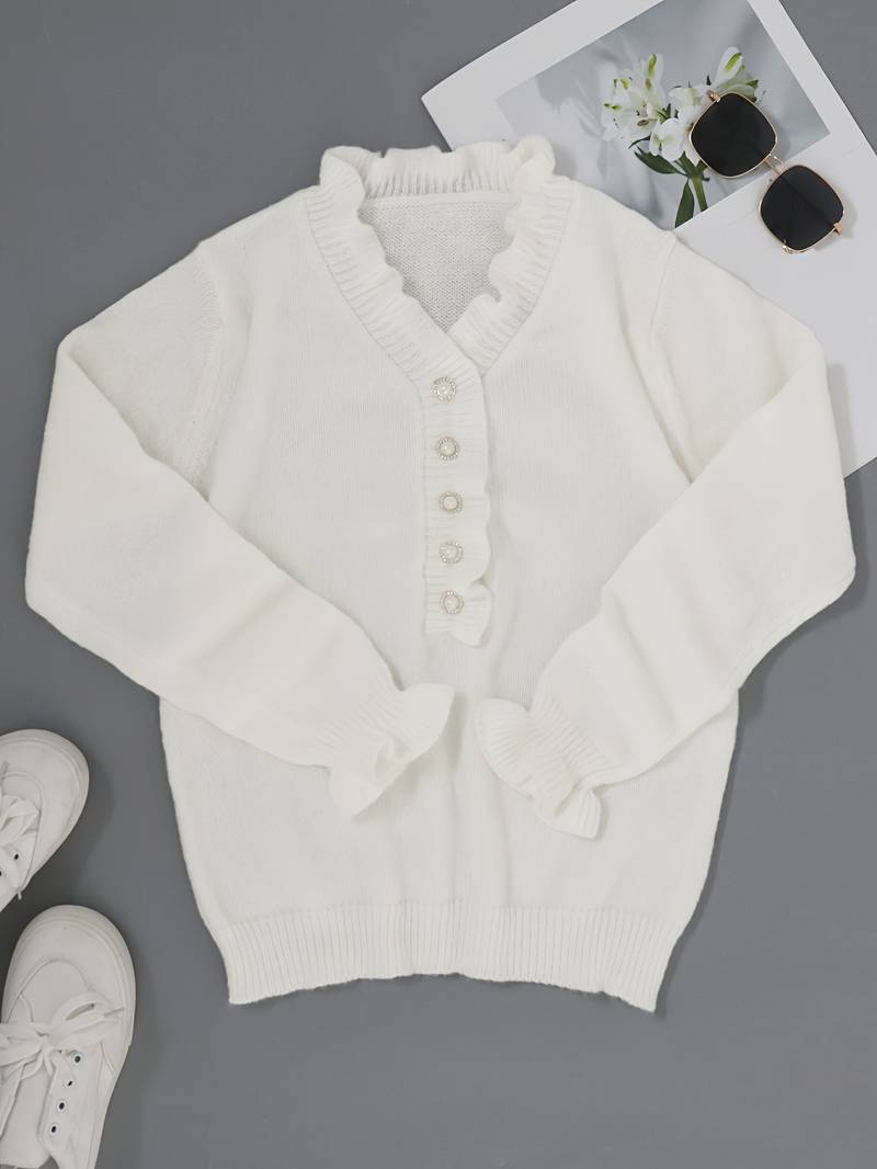 Darcey | Blouse met ruches en decoratieve knopen