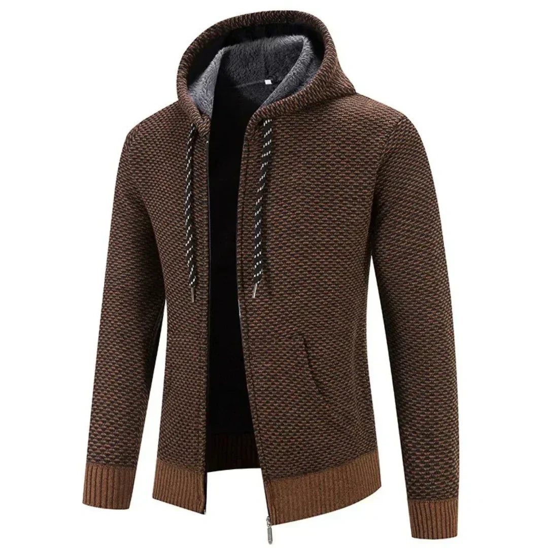 Luther | Luxe Heren Hoodie van Melange Garen met Fleecevoering