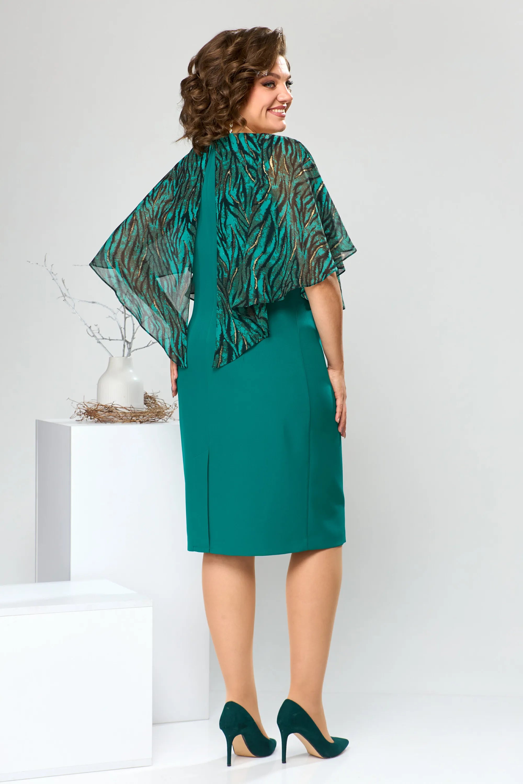 Elara™ | Premium chiffon overlay jurk – Elegante en tijdloze stijl
