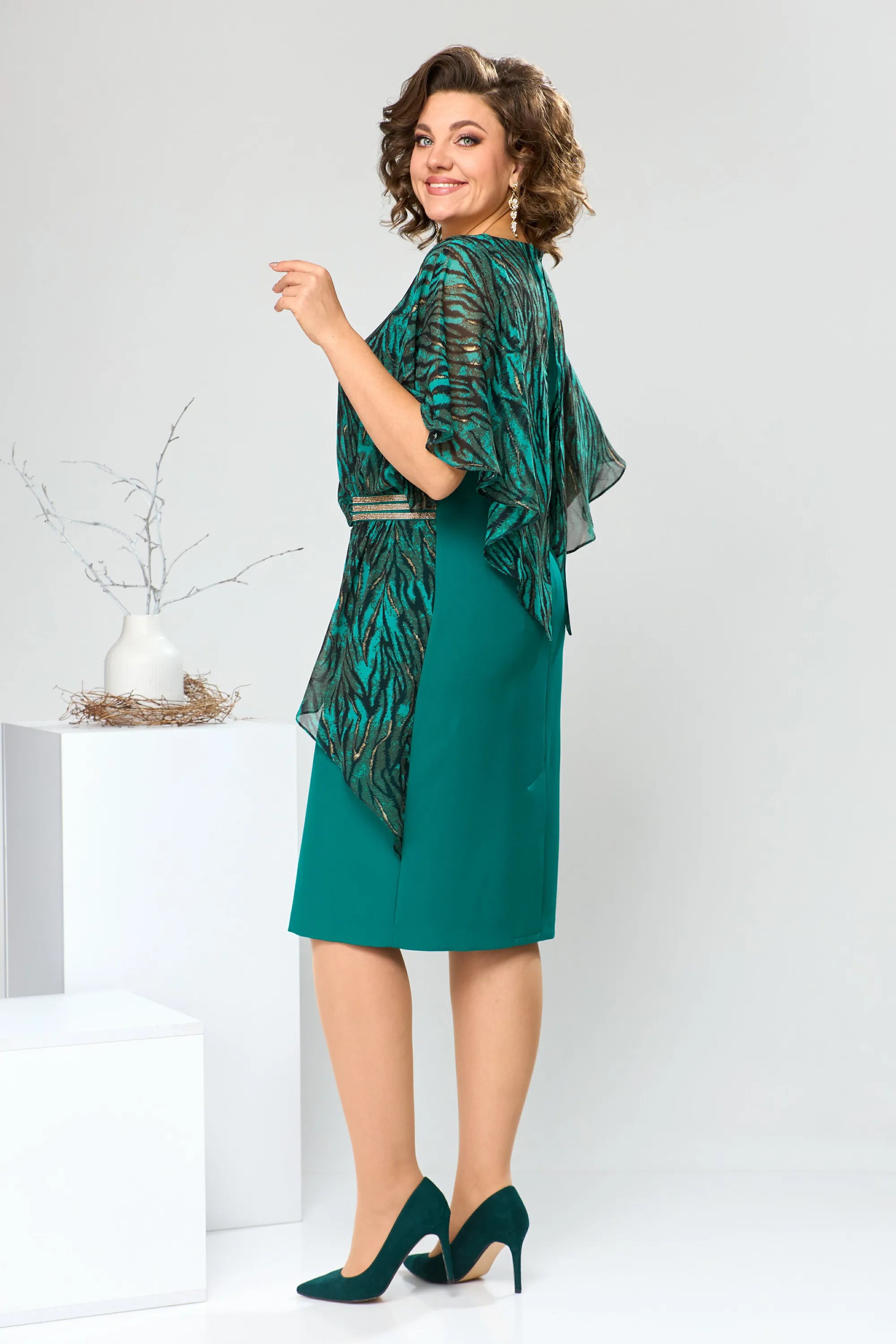 Elara™ | Premium chiffon overlay jurk – Elegante en tijdloze stijl