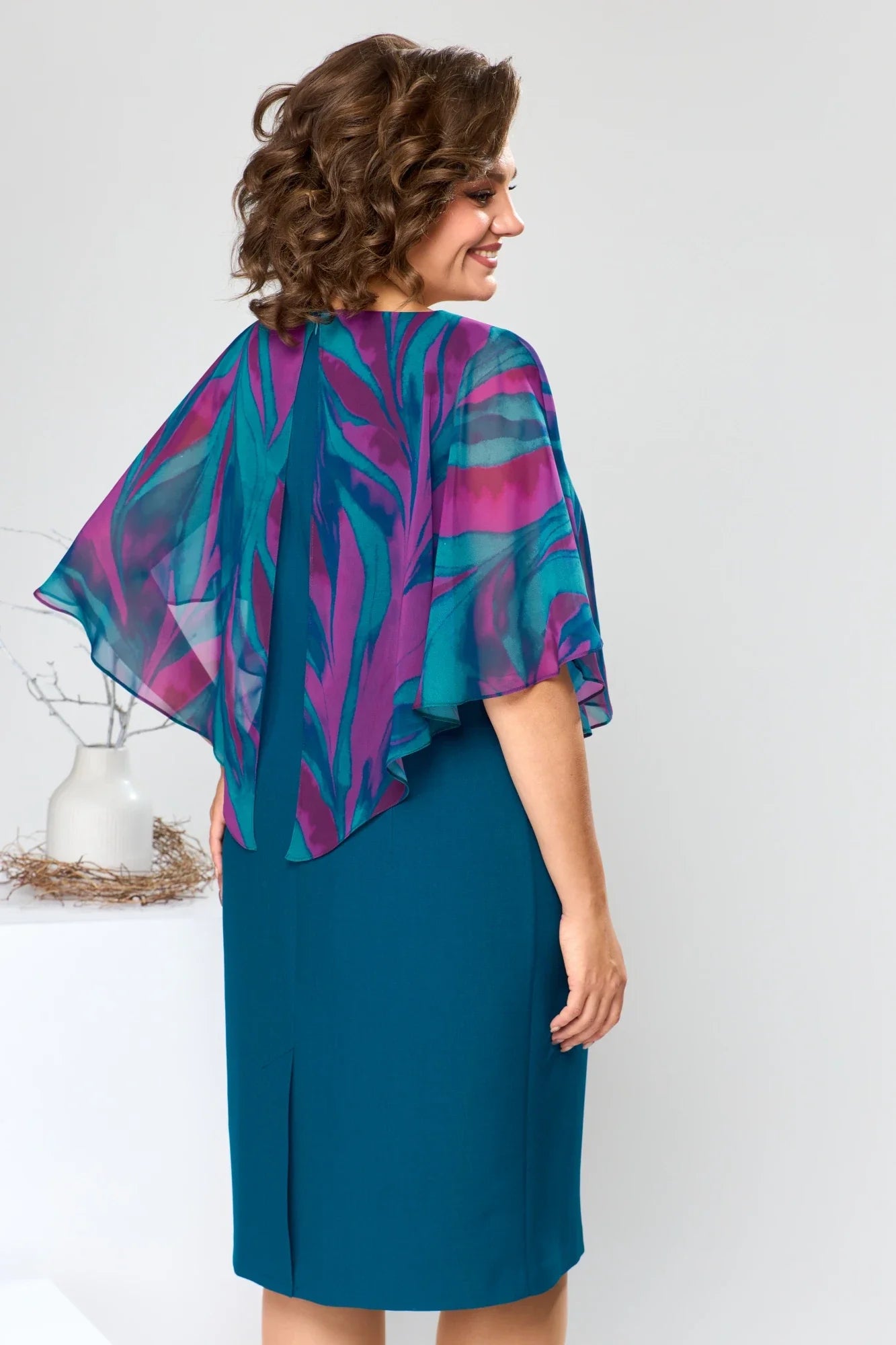Elara™ | Premium chiffon overlay jurk – Elegante en tijdloze stijl