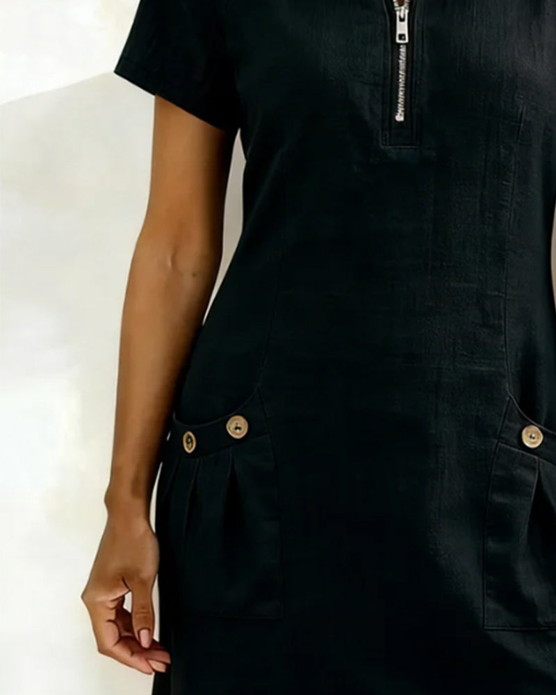 Bloom™ | Katoenen jurk met ritssluiting