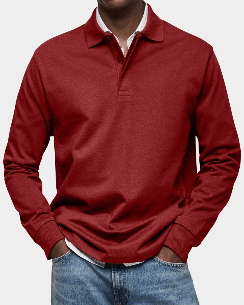 Noriel | Comfortabele lente polo met lange mouw