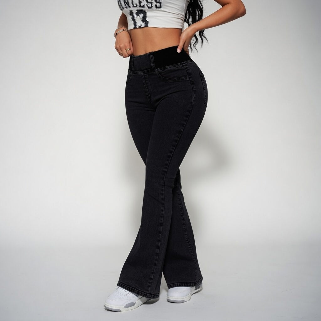 Véryliane™ — Hoge taille sculpturale flared jeans