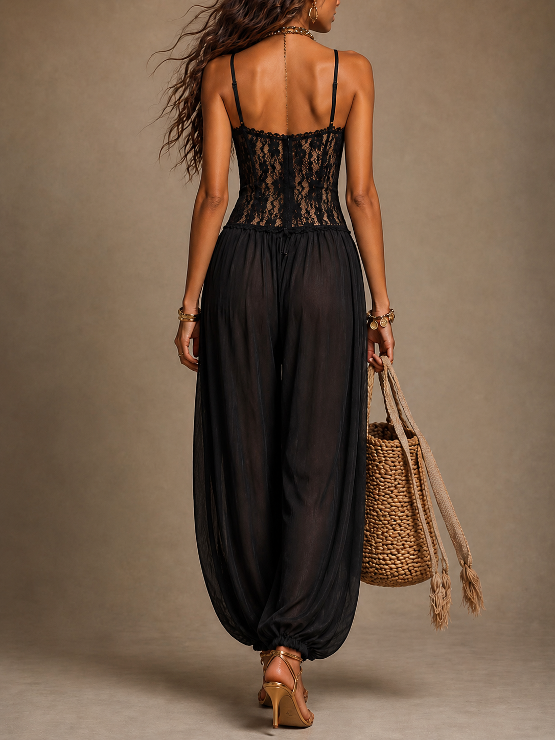 Anneke™ | Tailleaccentuerende Kanten Jumpsuit