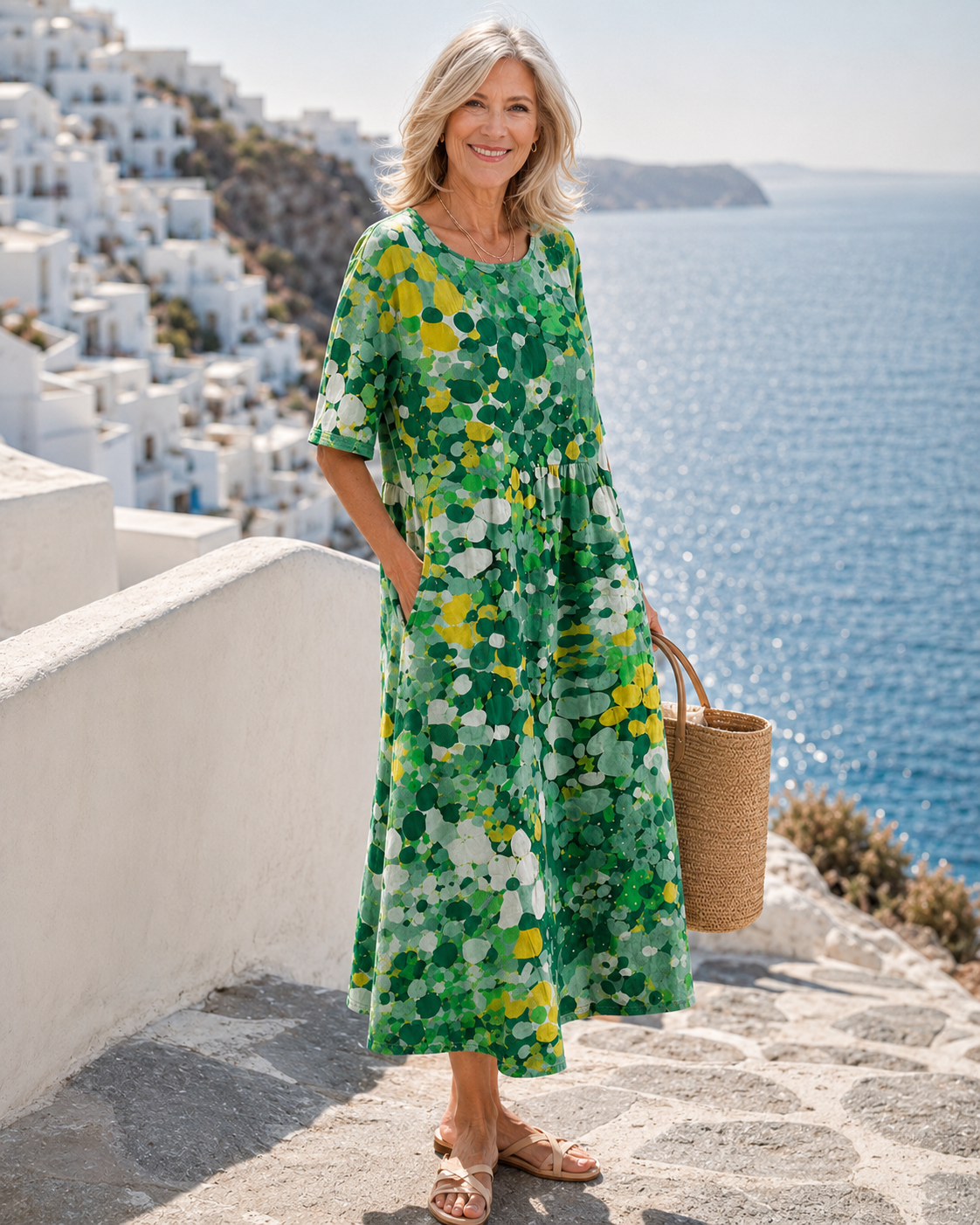 Carlijn™ | Midi Jurk met Bloemenprint – Moeiteloze Elegantie & Flatterend Draagcomfort