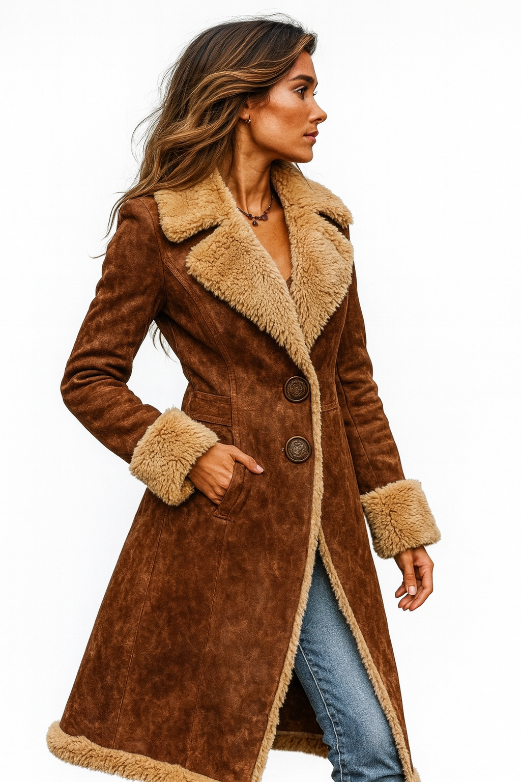Isabel™ | Luxe Lange Vintage Jas – Tijdloze Elegantie, Warme Zachtheid & Verfijnde Klasse