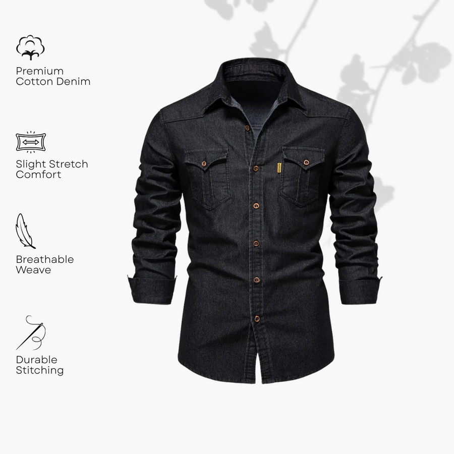 JIM - KATOEN DENIM OVERHEMD
