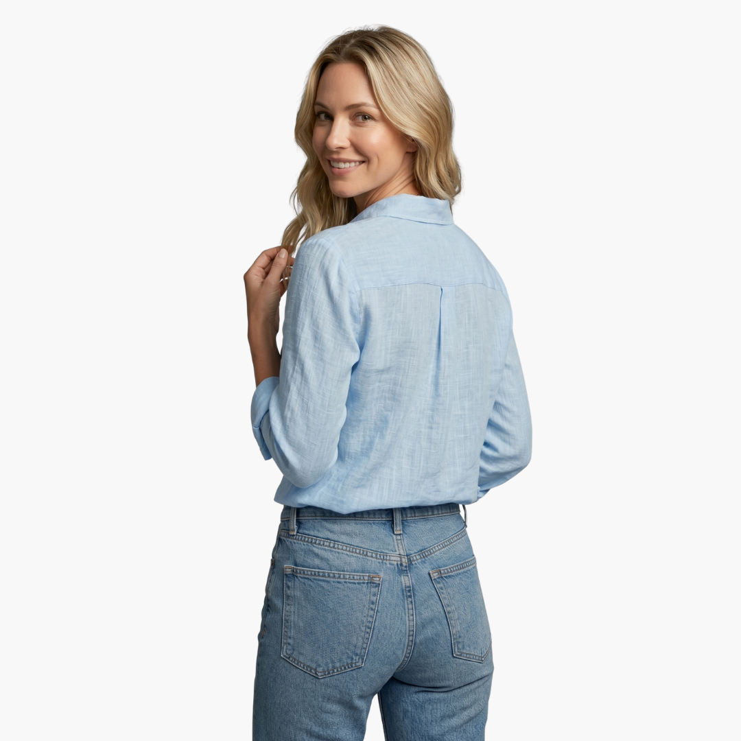 Lange Mouwen Knopdown Relaxed Linnen Shirt