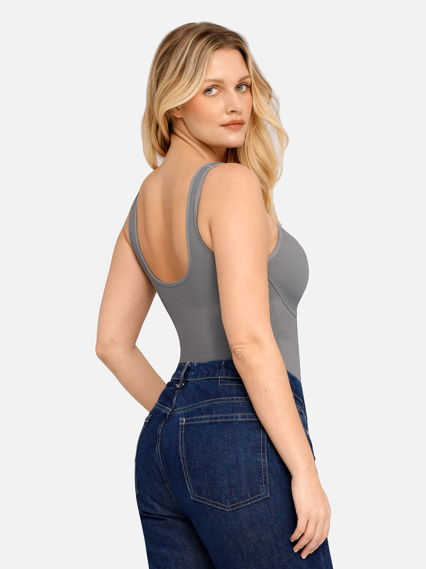 Bloom ™ |  Ribbled V Neck Bodysuit String