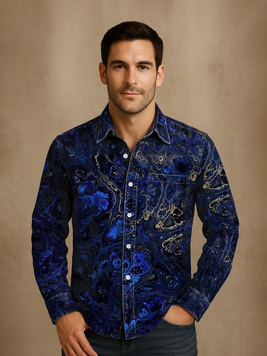 Bloom™ | Diep Blauw Overhemd – Rijke Kleuren & Verfijnde Uitstraling