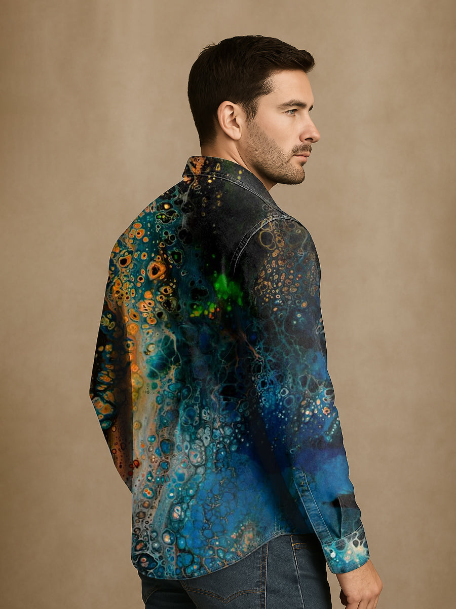 Bloom™ | Artistiek Gradient Overhemd – Vloeiende Kleuren & Unieke Stijl