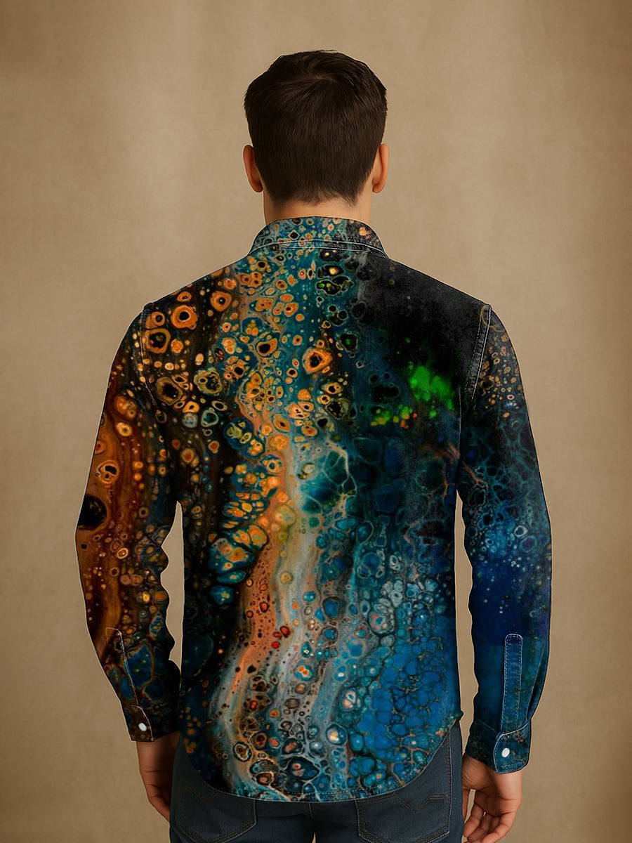 Bloom™ | Artistiek Gradient Overhemd – Vloeiende Kleuren & Unieke Stijl
