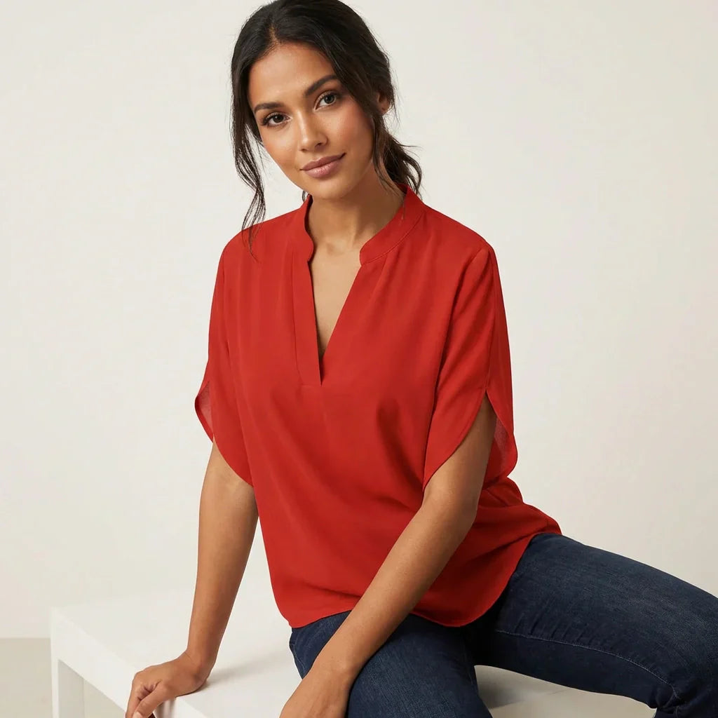 Lichte zomerblouse met V-hals voor dames - Aurélie