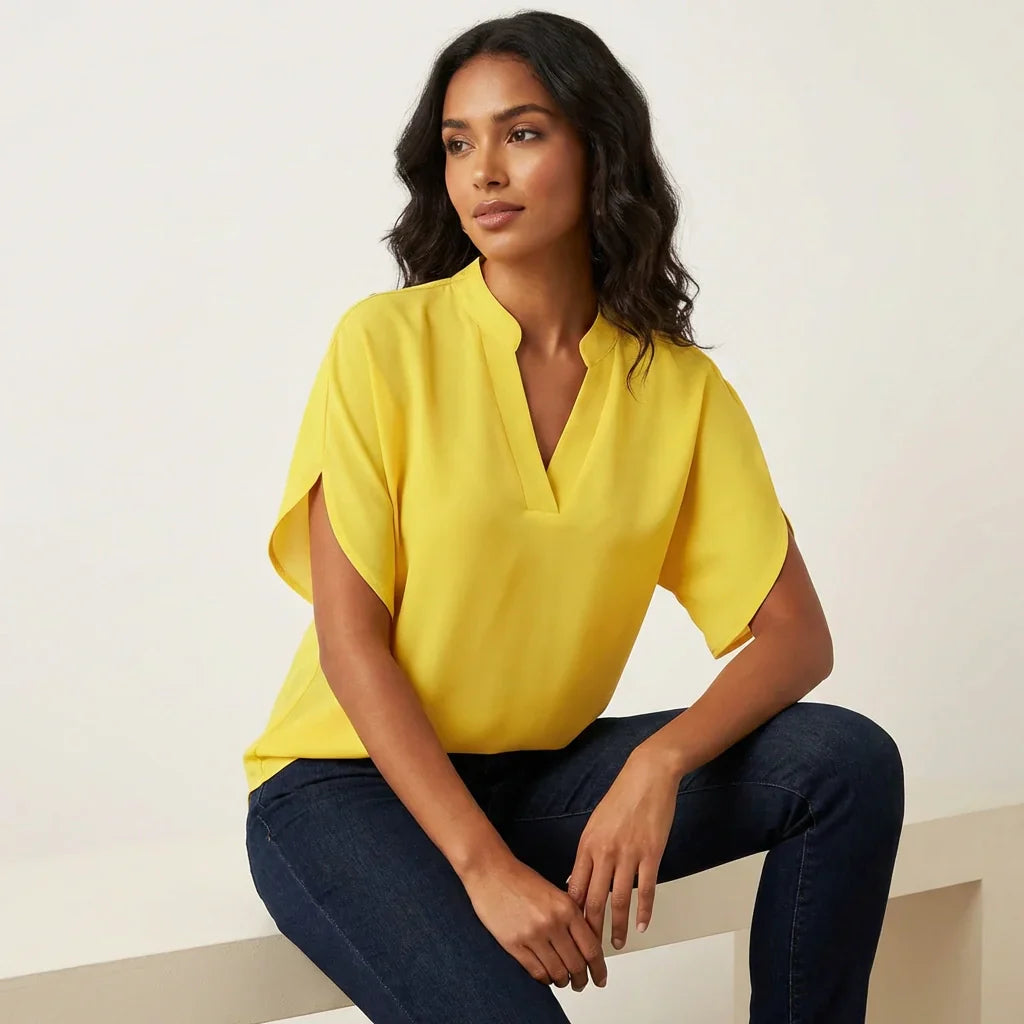 Lichte zomerblouse met V-hals voor dames - Aurélie